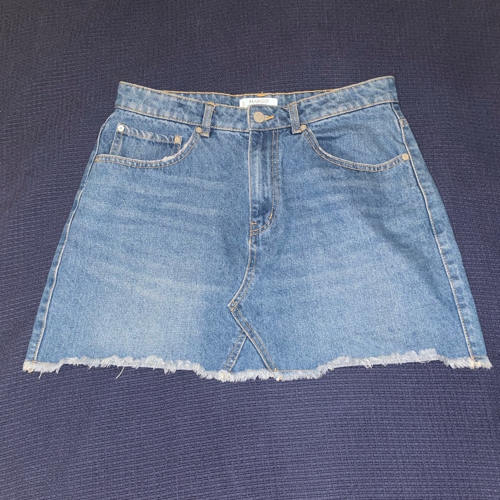 Mango denim mini skirt